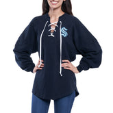 NHL Seattle Kraken Fanatics Women's Lace Up Long Sleeve Spirit Top