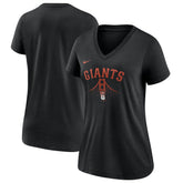 Black San Francisco Giants Nike Women's City Connect Tri-Blend V-Neck T-Shirt