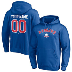Royal Texas Rangers Cooperstown Winning Streak Personalized Name & Number Pullover Hoodie
