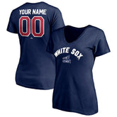 Navy Chicago White Sox Women's Cooperstown Winning Streak Personalized Name & Number V-Neck T-Shirt