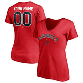Red St. Louis Cardinals Women's Cooperstown Winning Streak Personalized Name & Number V-Neck T-Shirt