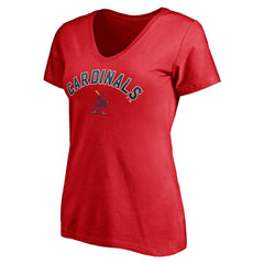 Red St. Louis Cardinals Women's Cooperstown Winning Streak Personalized Name & Number V-Neck T-Shirt