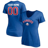 Royal Texas Rangers Women's Cooperstown Winning Streak Personalized Name & Number V-Neck T-Shirt