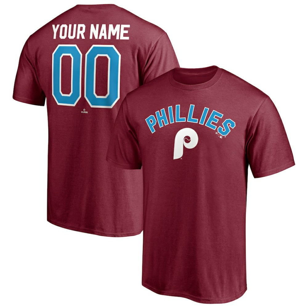 Burgundy Philadelphia Phillies Cooperstown Winning Streak Alternate Personalized Name & Number T-Shirt