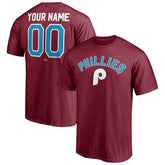 Burgundy Philadelphia Phillies Cooperstown Winning Streak Alternate Personalized Name & Number T-Shirt