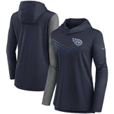 Women's Chevron Hoodie Performance Long Sleeve T-Shirt - Tennessee Titans Hoodies