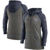Women's Gym Vintage Raglan Full-Zip Hoodie - Tennessee Titans Hoodies