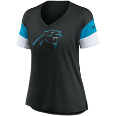 Women's Team Logo Fashion Performance Tri-Blend V-Neck T-Shirt - Carolina Panthers T-shirts