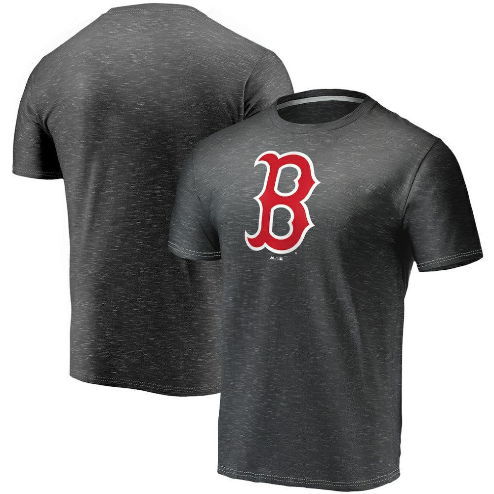 Charcoal Boston Red Sox Fanatics Official Logo Space Dye T-Shirt
