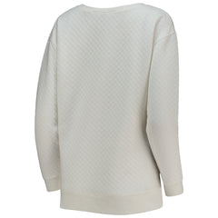 White/Cream Miami Marlins Concepts Sport Women's Quilted Pullover Sweatshirt