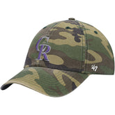 Camo Colorado Rockies '47 Team Clean Up Adjustable Hat