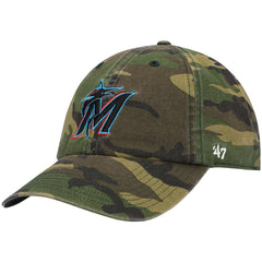 Camo Miami Marlins '47 Team Clean Up Adjustable Hat