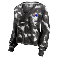 White/Black Chicago White Sox Fanatics Women's Tie-Dye V-Neck Pullover Cropped Tee