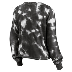 White/Black Chicago White Sox Fanatics Women's Tie-Dye V-Neck Pullover Cropped Tee