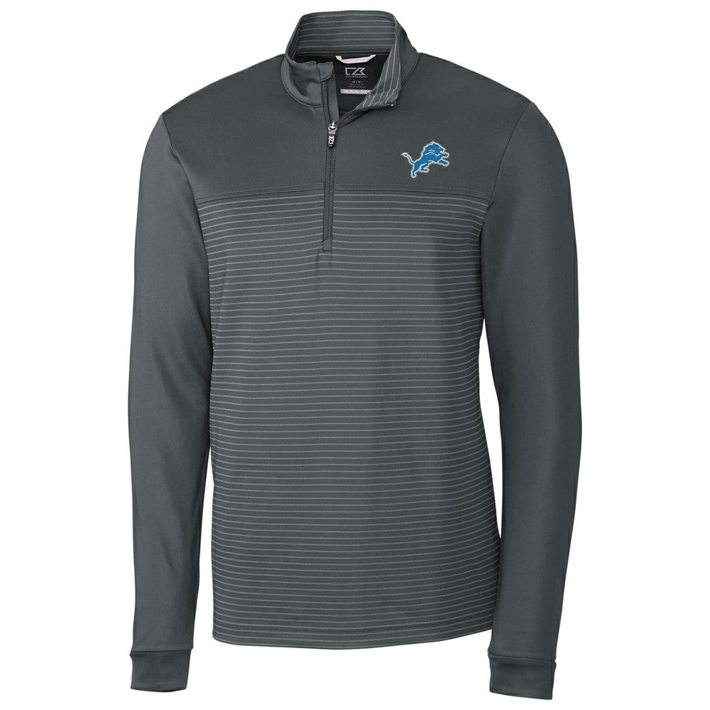 Cutter & Buck Traverse Stripe Quarter-Zip Pullover Jacket - Detroit Lions Pullover