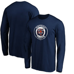 Navy Detroit Tigers Cooperstown Collection Huntington Logo Long Sleeve T-Shirt