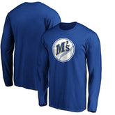 Royal Seattle Mariners Cooperstown Collection Huntington Logo Long Sleeve T-Shirt