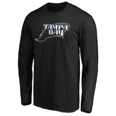 Black Tampa Bay Rays Cooperstown Collection Huntington Logo Long Sleeve T-Shirt