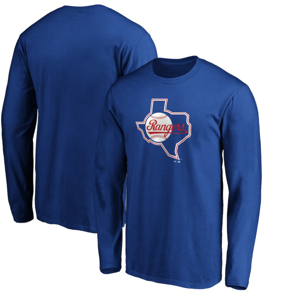 Royal Texas Rangers Cooperstown Collection Huntington Logo Long Sleeve T-Shirt