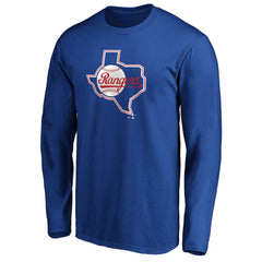 Royal Texas Rangers Cooperstown Collection Huntington Logo Long Sleeve T-Shirt