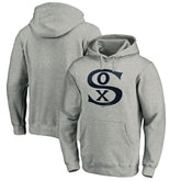 Heather Gray Chicago White Sox Cooperstown Collection Huntington Logo Fitted Pullover Hoodie