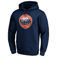 Navy Houston Astros Cooperstown Collection Huntington Logo Fitted Pullover Hoodie