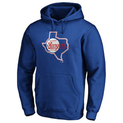 Royal Texas Rangers Cooperstown Collection Huntington Logo Fitted Pullover Hoodie