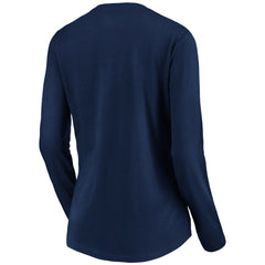 Navy Milwaukee Brewers Women's Core Distressed Team Long Sleeve T-Shirt