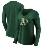 Green Athletics Women's Core Distressed Team Long Sleeve T-Shirt