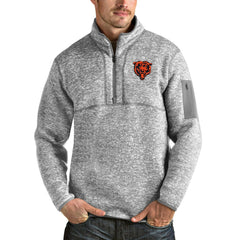 Antigua Bear Head Fortune Quarter-Zip Pullover Jacket - Chicago Bears Pullover