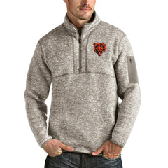 Antigua Bear Head Fortune Quarter-Zip Pullover Jacket - Chicago Bears Pullover