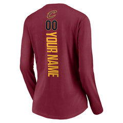 Cleveland Cavaliers Women's Playmaker Personalized Name & Number Long Sleeve V-Neck T-Shirt sale