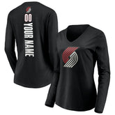 Portland Trail Blazers Women's Playmaker Personalized Name & Number Long Sleeve V-Neck T-Shirt