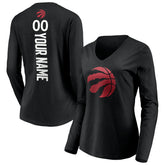 Toronto Raptors Women's Playmaker Personalized Name & Number Long Sleeve V-Neck T-Shirt