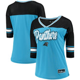 5th & Ocean by Women's Mesh Long Sleeve T-Shirt - Carolina Panthers T-shirts