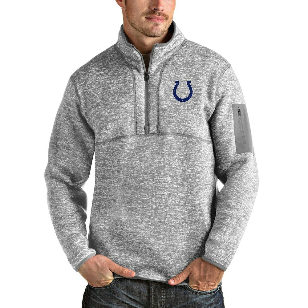 Antigua Team Logo Fortune Quarter-Zip Pullover Jacket - Indianapolis Colts Pullover