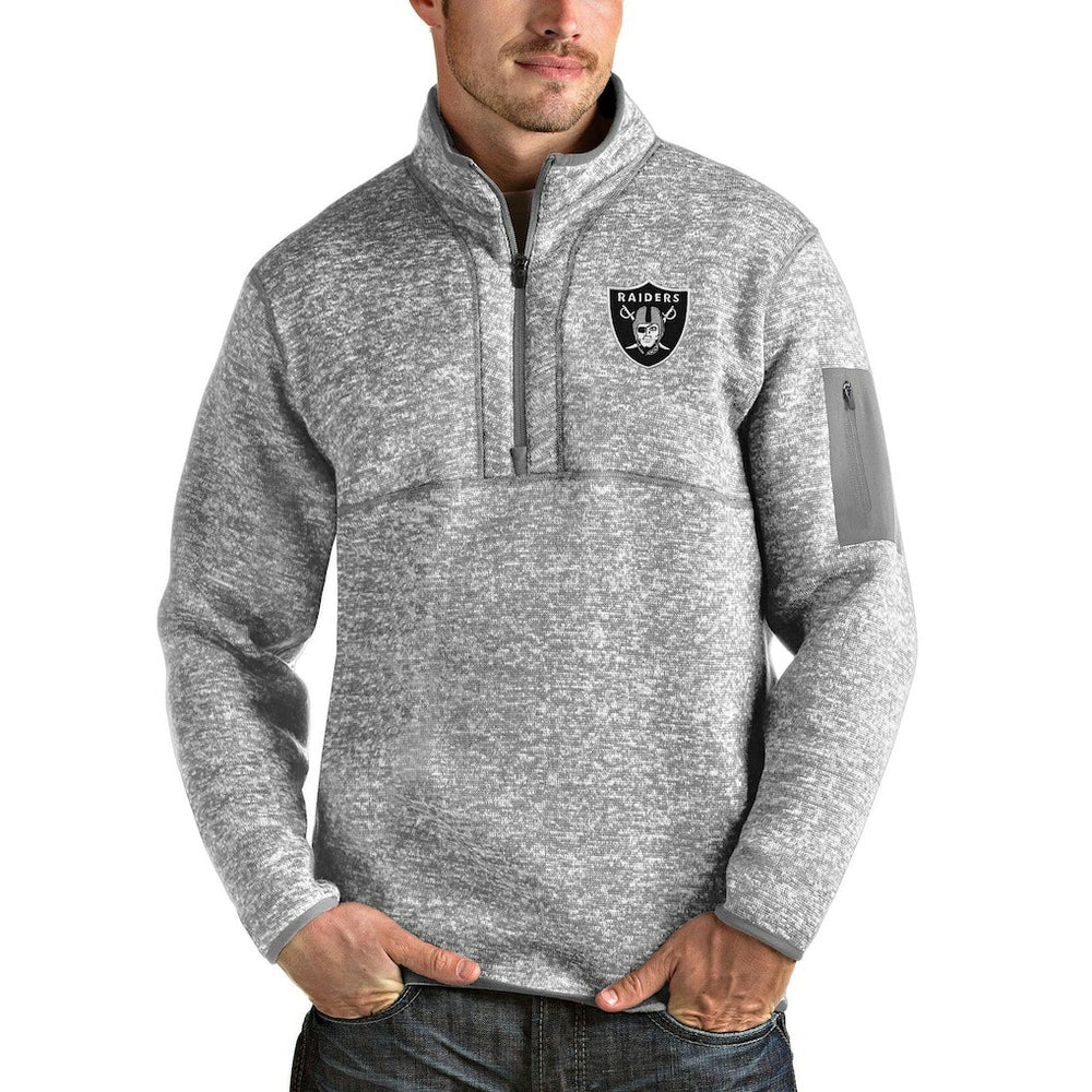 Antigua Team Logo Fortune Quarter-Zip Pullover Jacket - Las Vegas Raiders Pullover