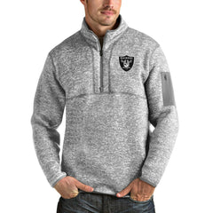 Antigua Team Logo Fortune Quarter-Zip Pullover Jacket - Las Vegas Raiders Pullover