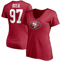 Nick Bosa Women's Player Icon Name & Number V-Neck T-Shirt - San Francisco 49ers T-shirts