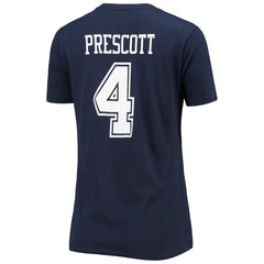 Dak Prescott Women's Player Icon Name & Number V-Neck T-Shirt - Dallas Cowboys T-shirts