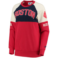 Red/Navy Boston Red Sox Starter Women's Baseline Raglan Pullover Sweatshirt