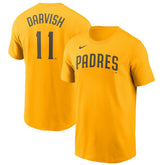 Gold Yu Darvish San Diego Padres Nike Name & Number T-Shirt