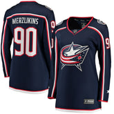 NHL Elvis Merzlikins Columbus Blue Jackets Fanatics Women's Home Breakaway Jersey