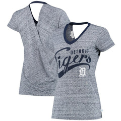 Navy Detroit Tigers Touch Women's Hail Mary V-Neck Back Wrap T-Shirt