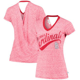 Red St. Louis Cardinals Touch Women's Hail Mary V-Neck Back Wrap T-Shirt