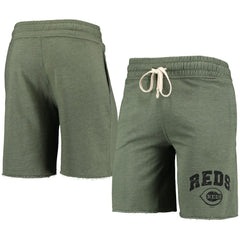 Heathered Olive Cincinnati Reds Concepts Sport Mainstream Tri-Blend Shorts