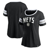 Fanatics Brooklyn Nets Women's Block Party Striped Sleeve T-Shirt