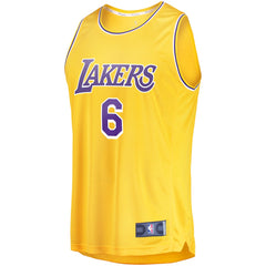 Fanatics LeBron James Los Angeles Lakers #6 Fast Break Replica Player Jersey Gold
