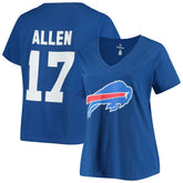 Josh Allen Women's Plus Size Name & Number V-Neck T-Shirt - Buffalo Bills T-shirts