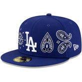 Royal Los Angeles Dodgers New Era Paisley Elements 59FIFTY Fitted Hat